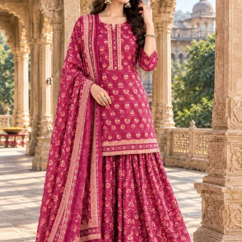 Cotton Sharara Suit set