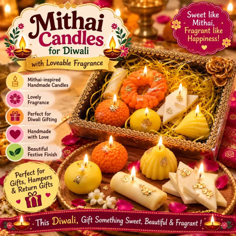 Handmade Mithai Candles for Diwali