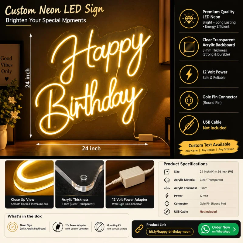 Birthday neon sign