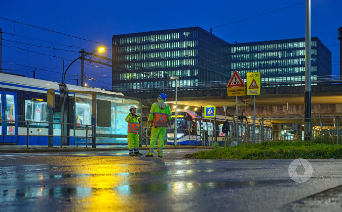 Afgezette Parnassusweg tijdens een Buiten Dienst