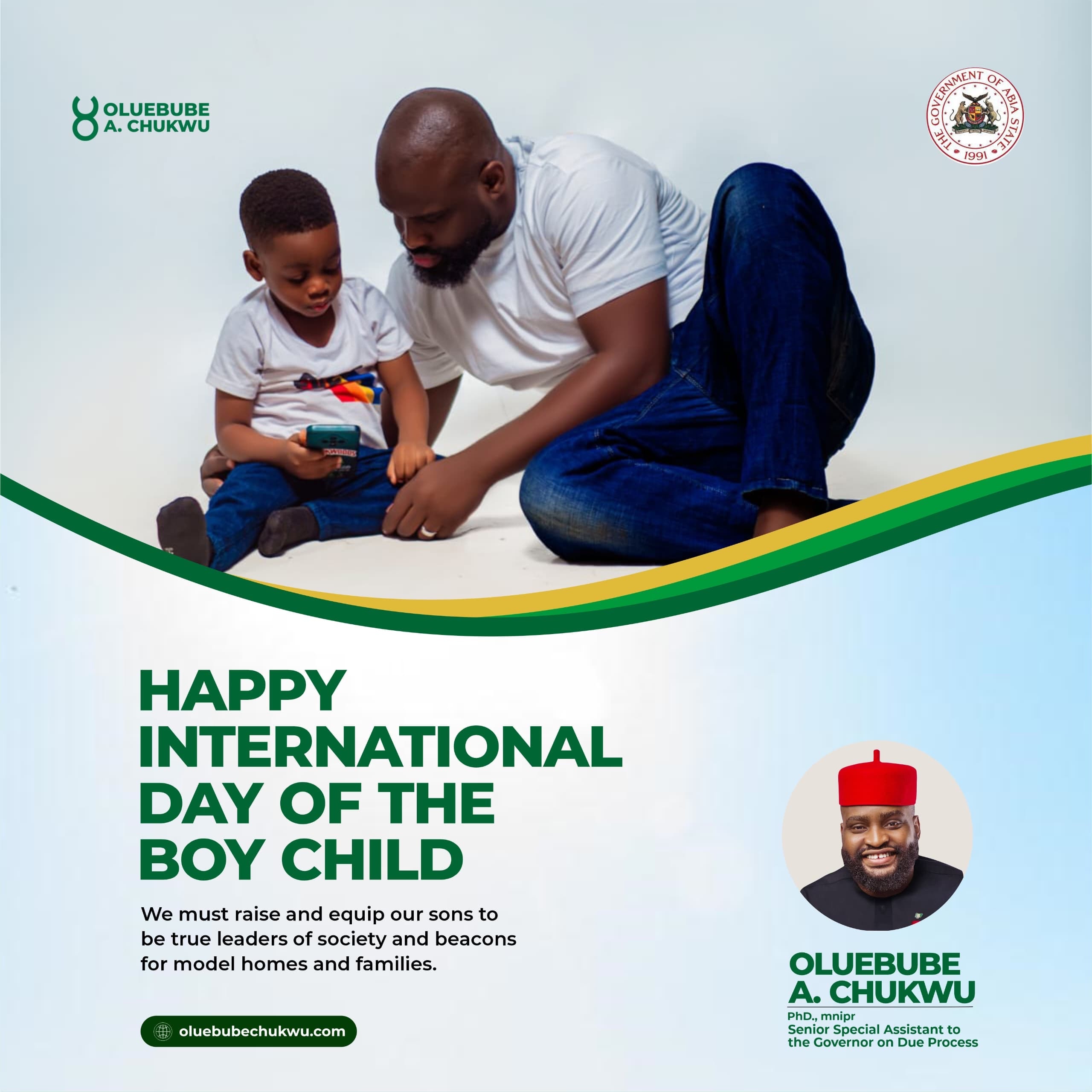 “Raise Him Right:” Oluebube Chukwu Calls for Renewed Commitment to the Boy Child on International Day of the Male Child