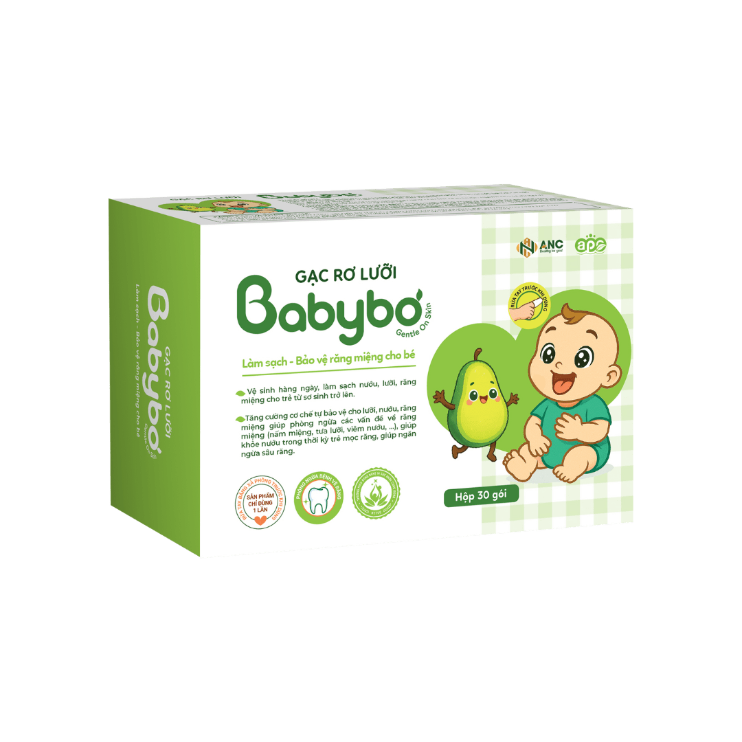 Gạc rơ lưỡi cho bé BABYBƠ - Hộp 30 gói