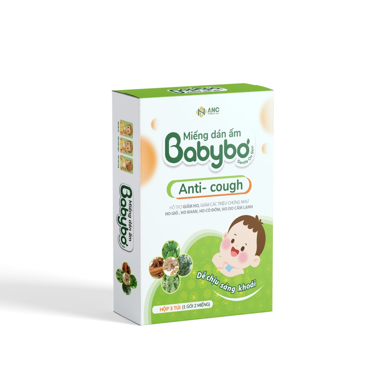 Miếng dán ấm giảm ho Anti-cough BABYBƠ