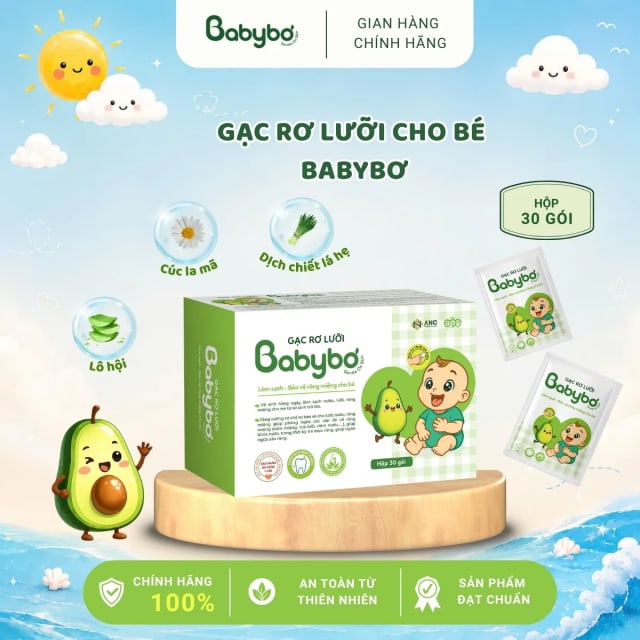 Gạc rơ lưỡi cho bé BABYBƠ - Hộp 30 gói alternate view