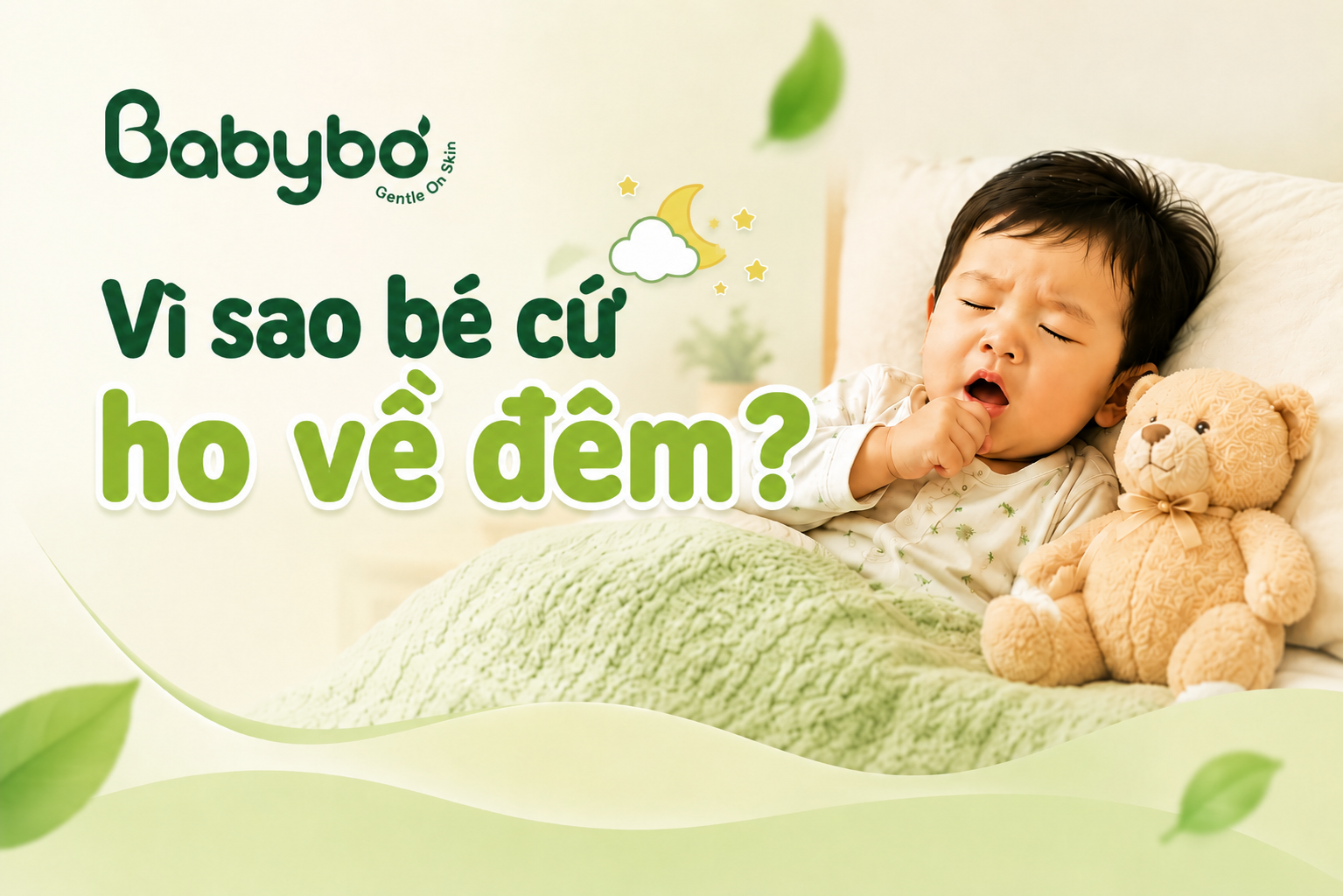bé ho về đêm khi nằm điều hòa trong phòng ngủ – poster BABYBƠ chăm sóc mẹ và bé