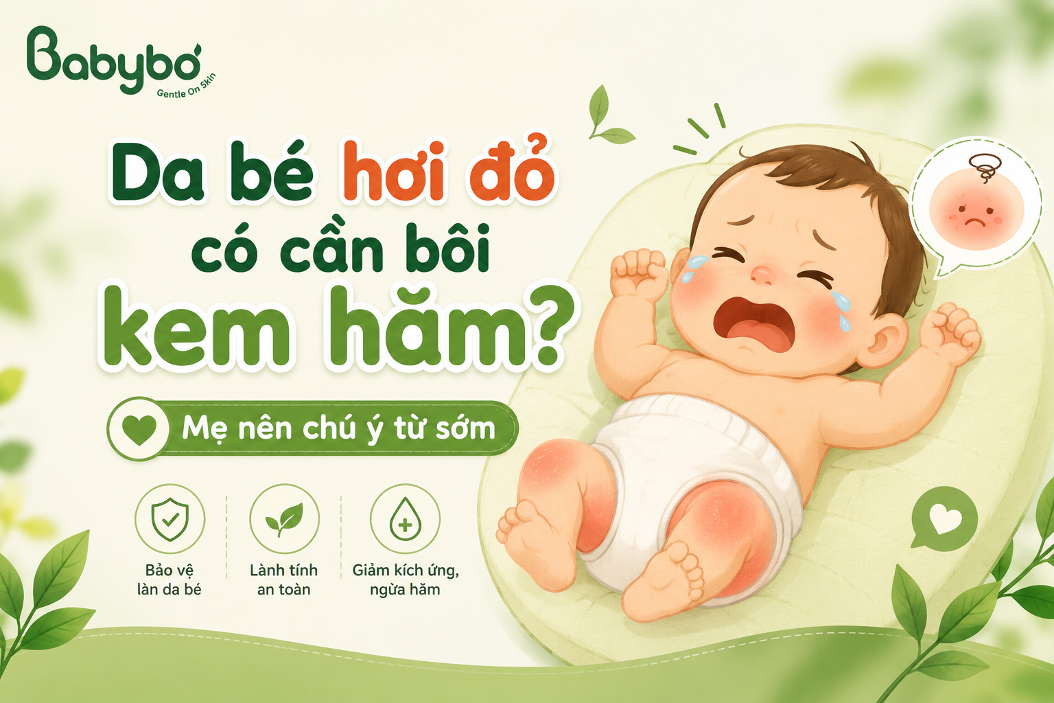 da bé hơi đỏ có cần bôi kem hăm mẹ nên chú ý từ sớm để tránh hăm tã kéo dài