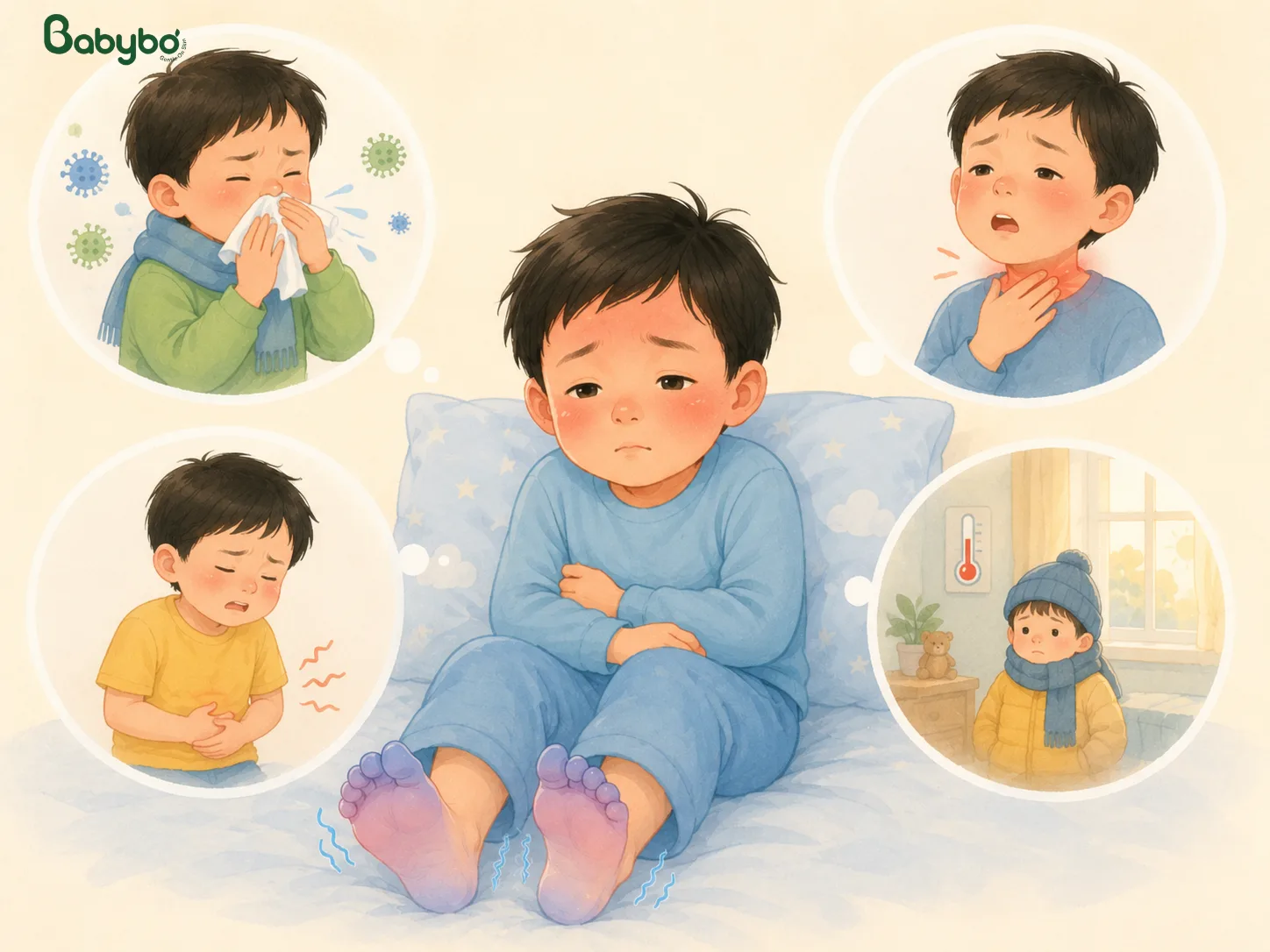 Nguyên nhân trẻ em sốt cao chân lạnh cha mẹ cần biết
