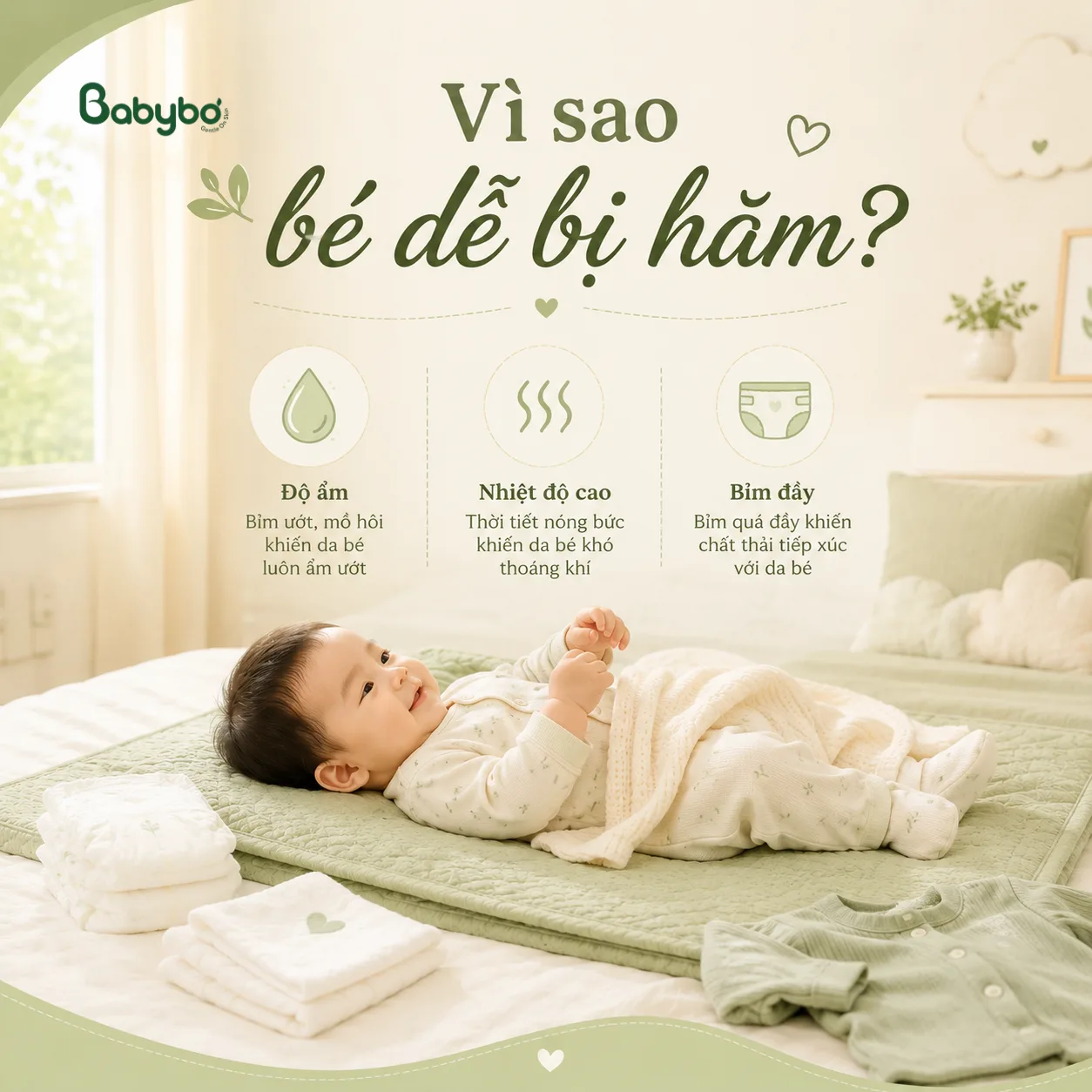 Vì sao bé dễ bị hăm?