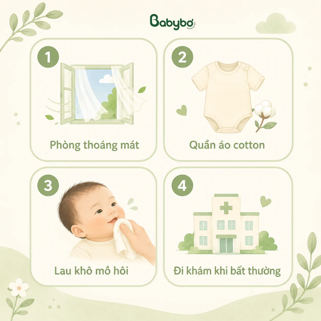 Checklist chăm sóc và phòng ngừa rôm sảy ở mặt cho bé sơ sinh