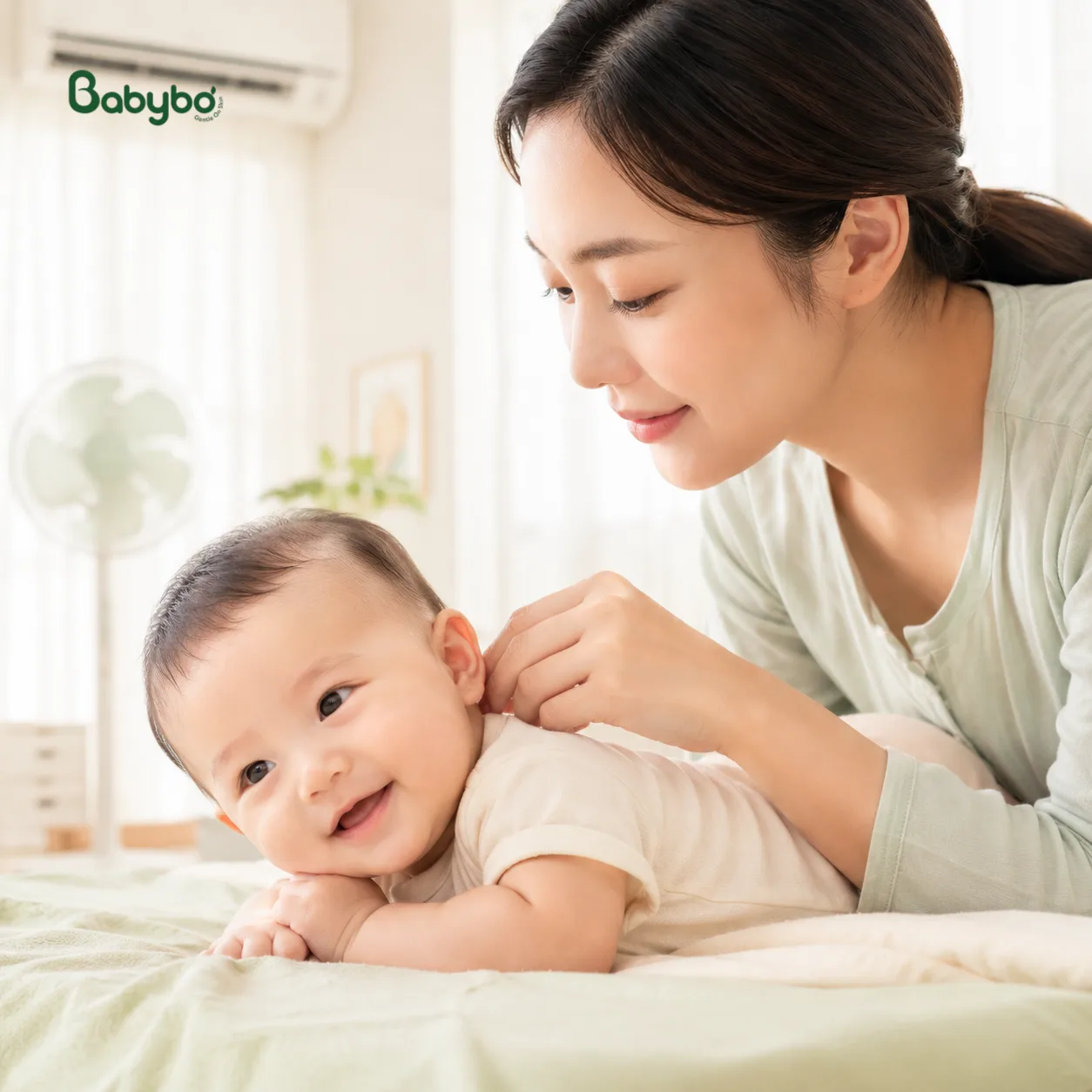 Phòng ngừa rôm sảy ở mặt cho trẻ sơ sinh bằng cách giữ da thoáng mát