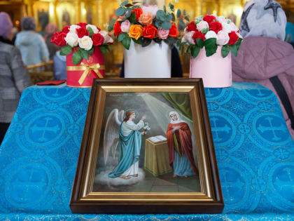 Вечернее богослужение в канун праздника Благовещения Пресвятой Богородицы