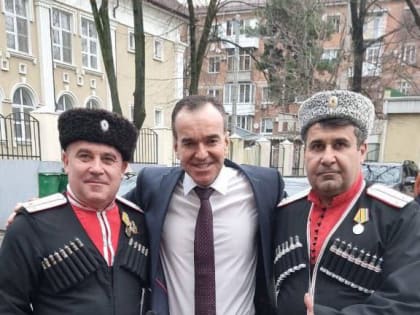 Медалью Министерства обороны РФ «За вклад в укрепление обороны Российской Федерации» награждены атаман Гиагинского районного казачьего общества Виктор Гречка и казачий атаман стани