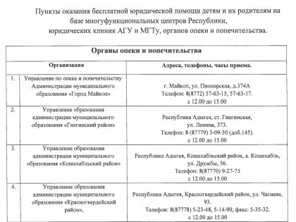 20 ноября 2023 года в Республике Адыгея проводится Всероссийский День правовой помощи детям, приуроченный к Всемирному дню ребенка