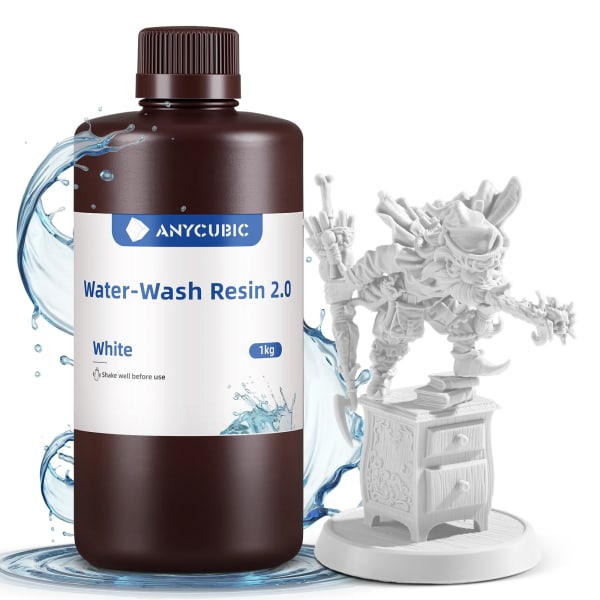 Resina ANYCUBIC Lavable en Agua Versión 2.0 color Blanco