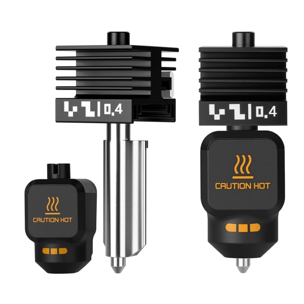 2 Boquillas (Hotends) de 0.4 mm de acero endurecido para impresoras 3D Bambu Lab A1/A1 Mini/P2S/X2D/A2L/H2D/H2S/H2C, con cubierta de silicona para Bambu.