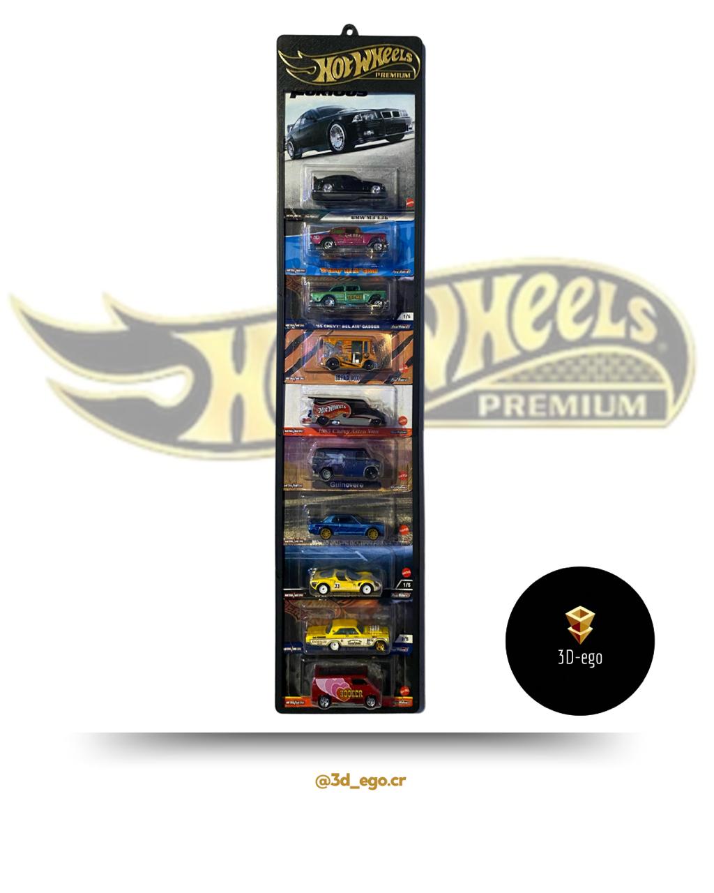 Estantería para 10 carros Hot Wheels con blister Premium