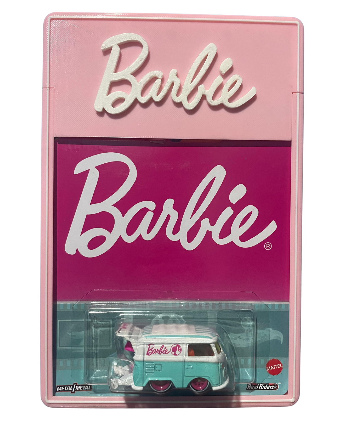Combo de estantería temática de Barbie con carro KOOL KOMBI Hot Wheels Premium Barbie