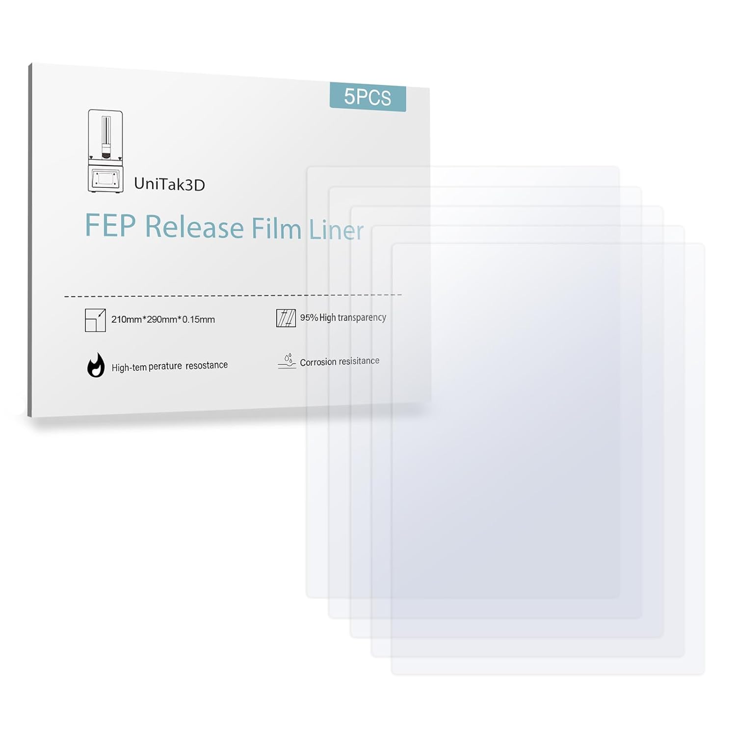 Película de liberación FEP UniTak3D 1PCS de 290x210x0.15mm para Photon Mono M5s