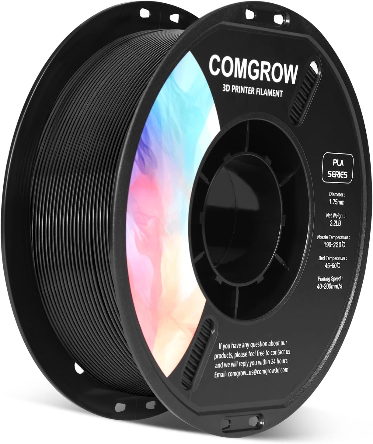 Comgrow Filamento PLA para impresora 3D color Negro