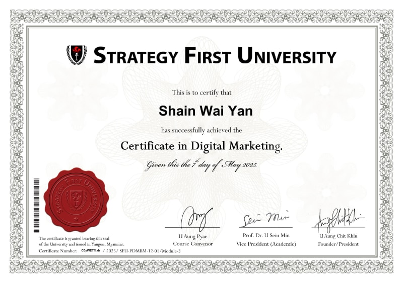 Certificate In Digital Marketing 