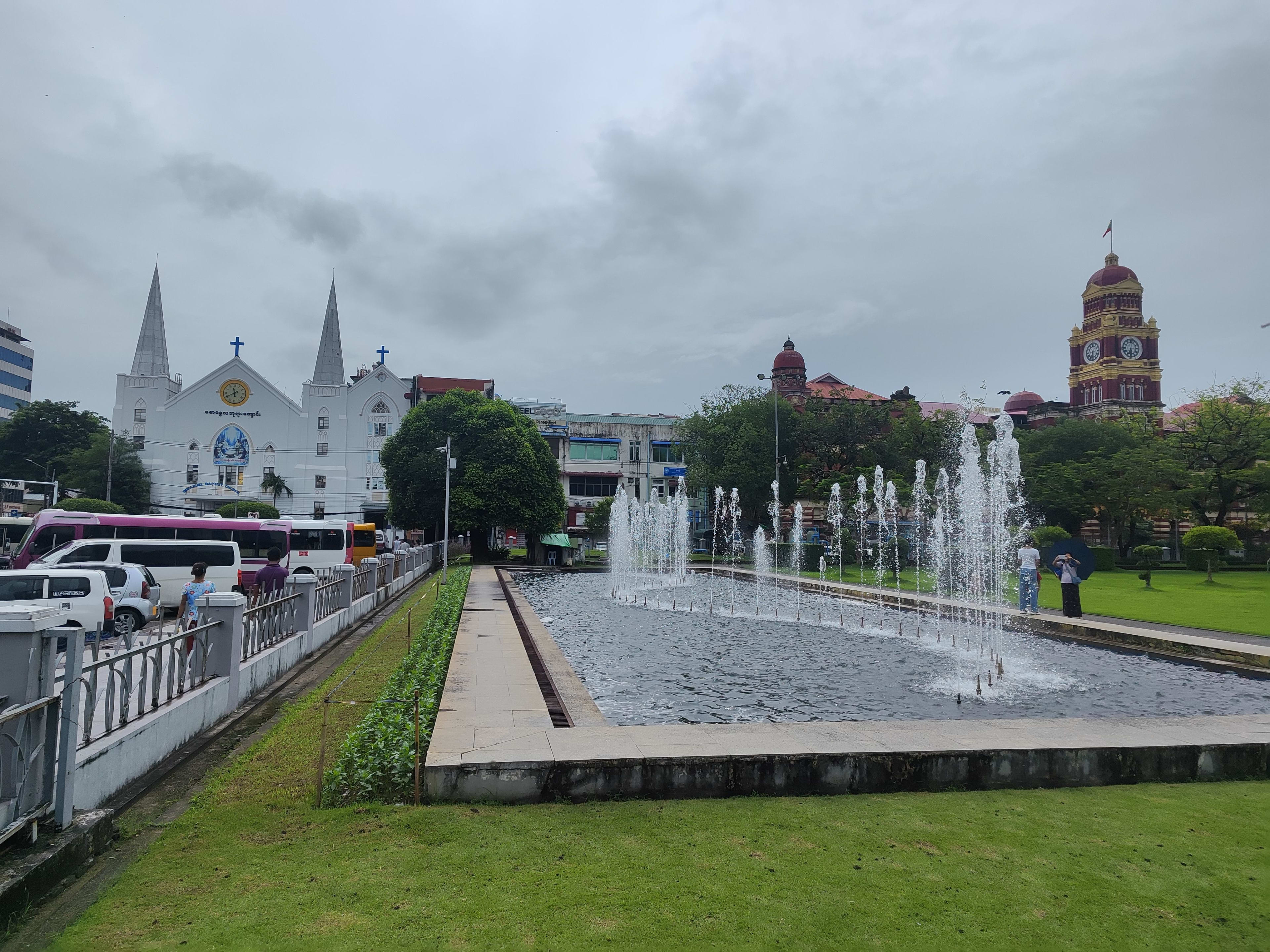 Fountain beside the church