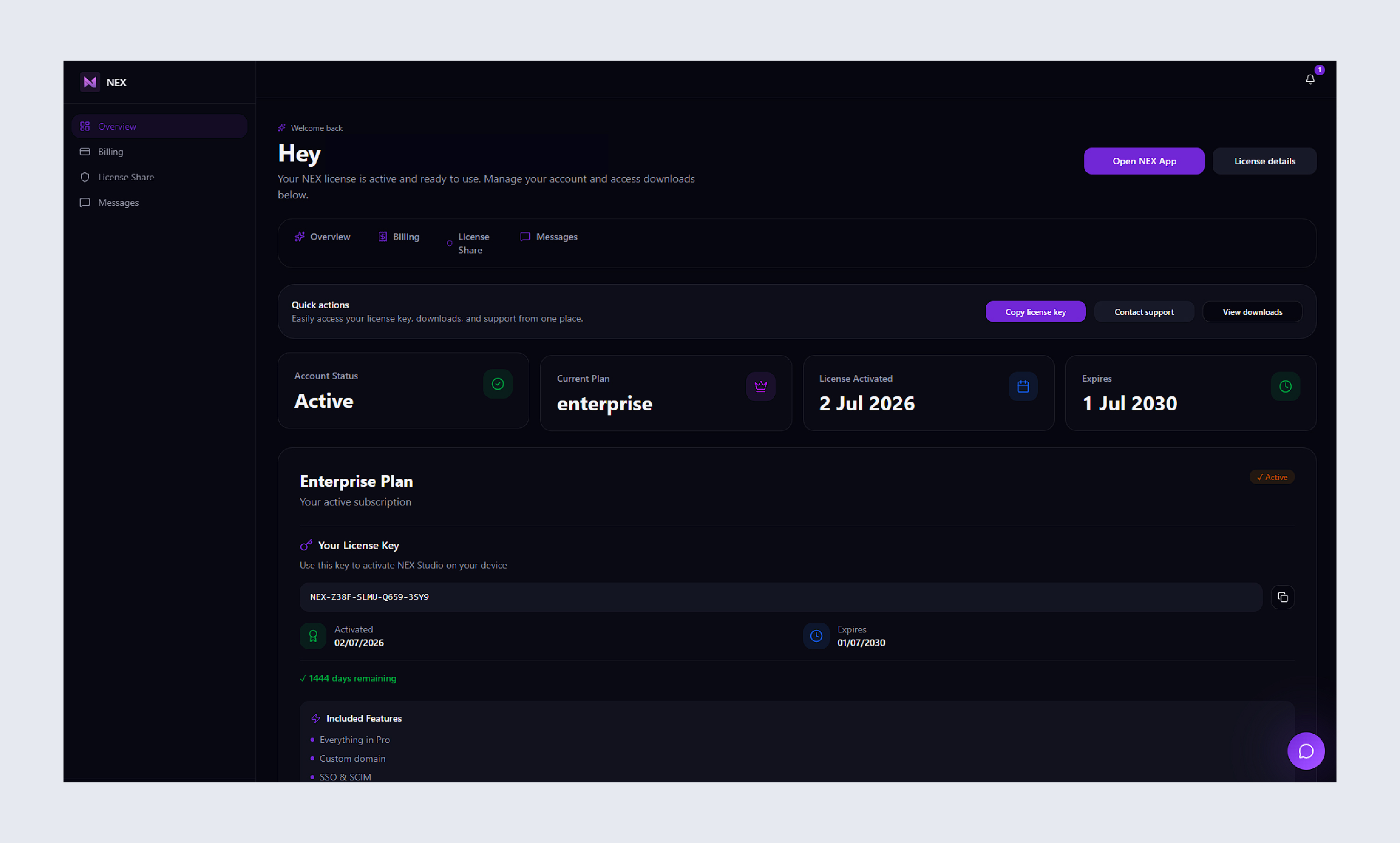 NEX Dashboard