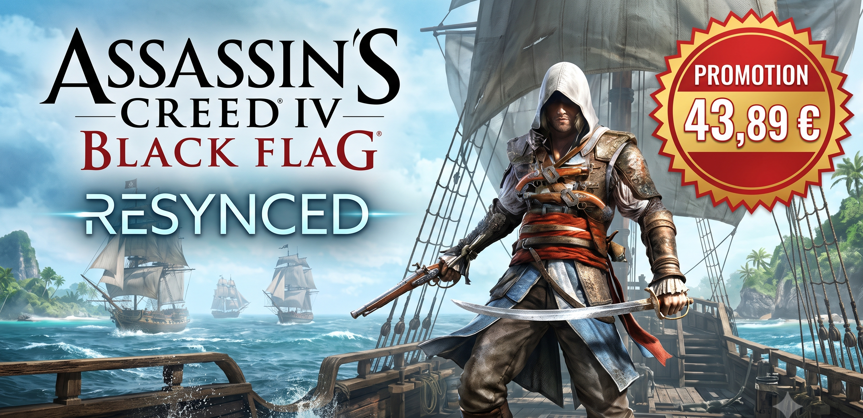 Assassin's Creed Black Flag Resynced : le remake PS5 s'affiche à prix cassé pour sa sortie