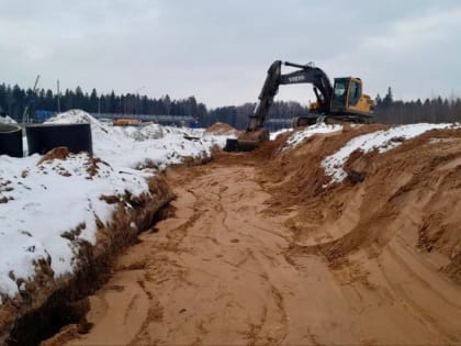 Сваи под опоры правой части путепровода начали устанавливать в Мытищах