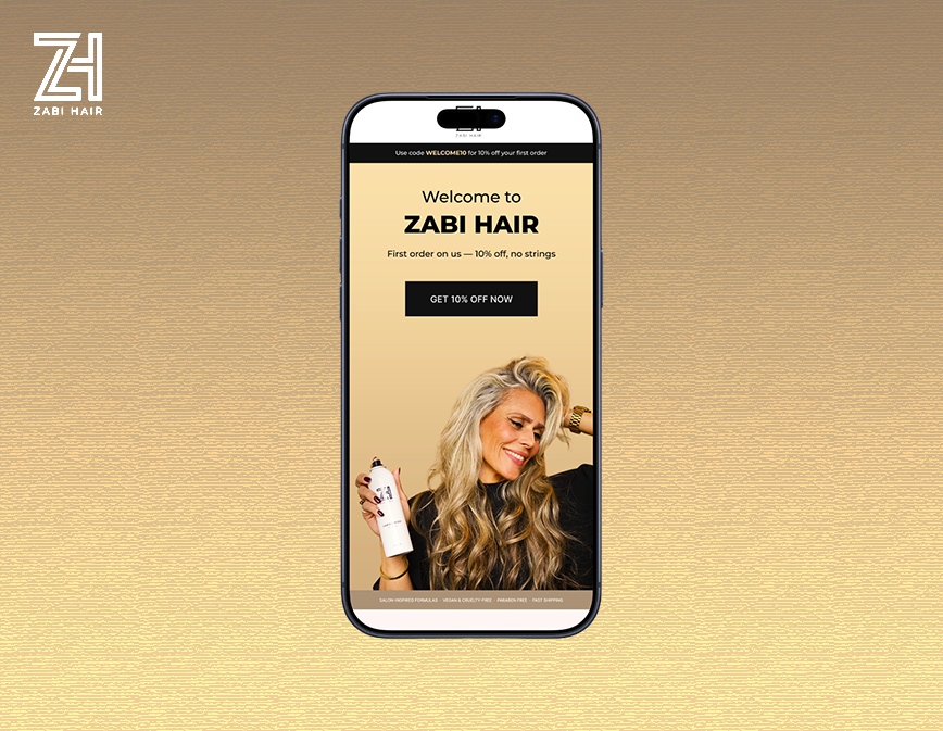 Zabi Hair — Welcome Email Concept