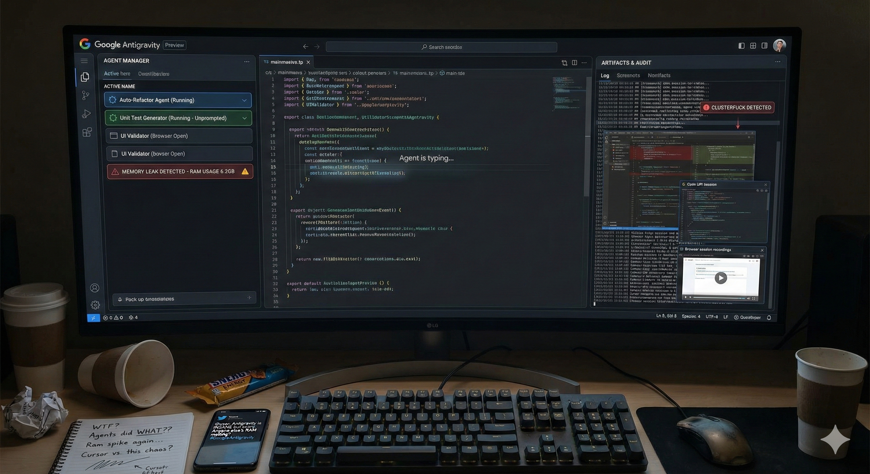Google Antigravity IDE Interface