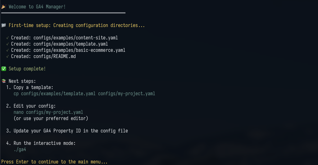 GA4 Manager CLI automatizando configuración de Google Analytics