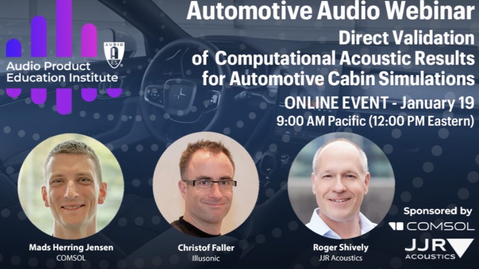 AES Audio Production Education Institute Automotive Audio Webinar to Take Place January 19