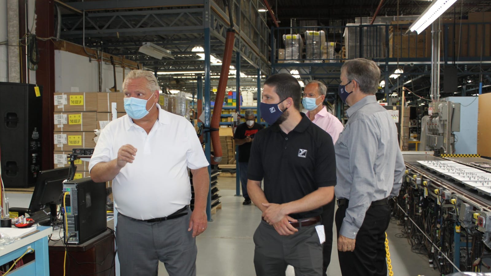 Ontario Premier and Local MPP Visit Yorkville Sound Manufacturing Facility and Staff During Ventilator Production
