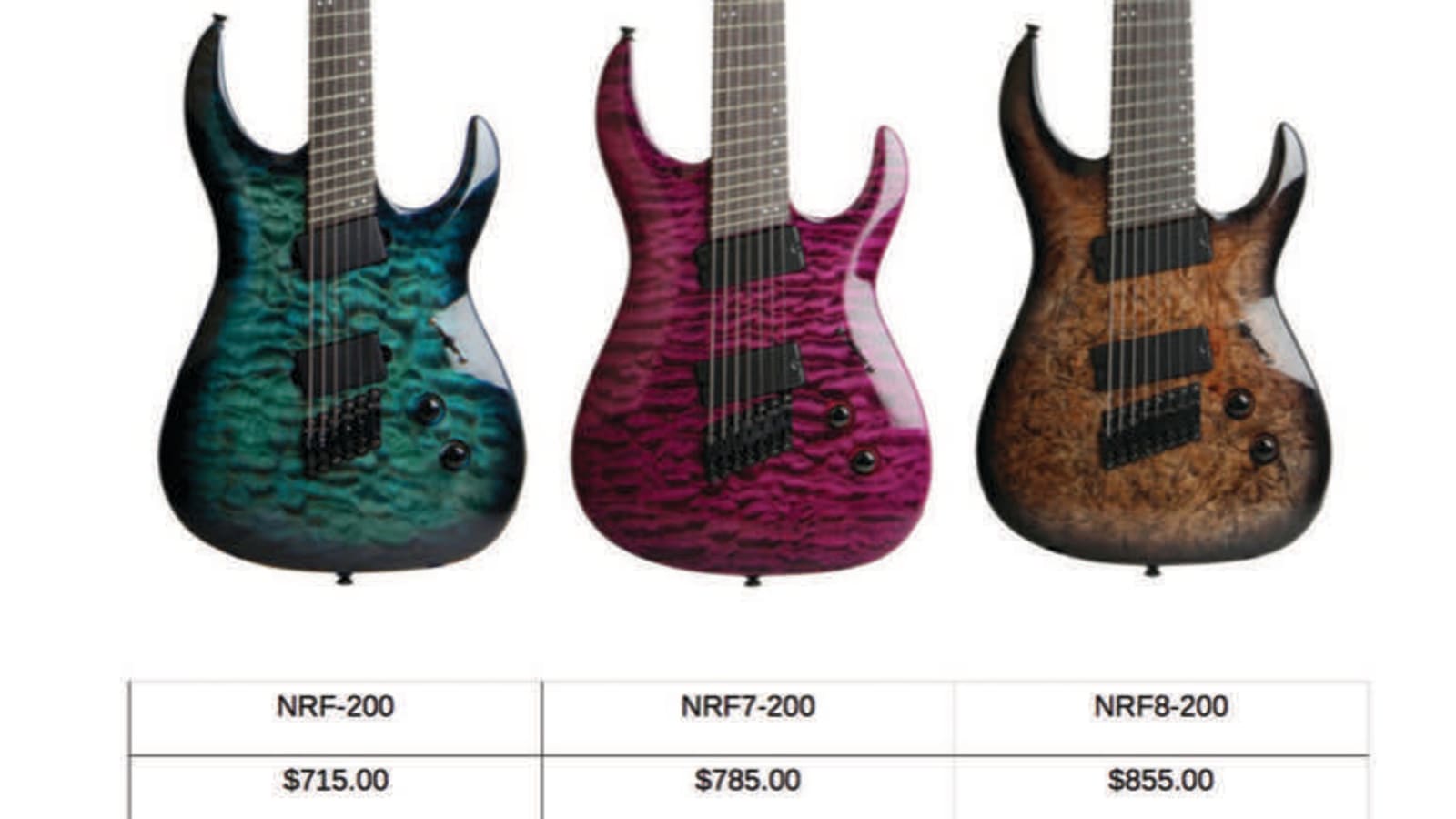 Legator Ninja 200-SE Fanned Fret Guitar Line