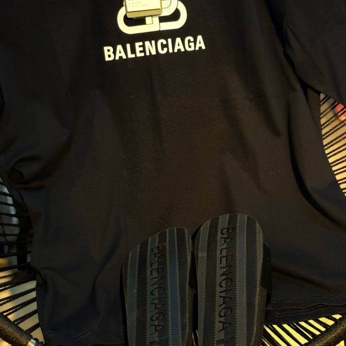 Balenciaga Logo T-Shirt & Slides Set