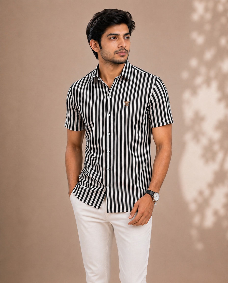 Men's Premium Vertical Striped Casual Shirt — Rajdevi Collection