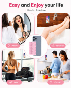 Silicone Suction Phone Case Mount | Double Sided Phone Suction Case | Anti Slip Strong Grip Sticky Stand for Smartphone | Reusable Silicone Phone Suction Case | Hands Free Phone Accessories Holder for TikTok, Youtube Reel, Selfies and Videos (Multicolor)