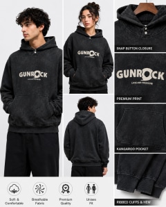 Gunrock Vintage Acid Wash Oversized Hooded Sweatshirt