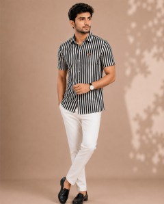 Men's Premium Vertical Striped Casual Shirt — Rajdevi Collection