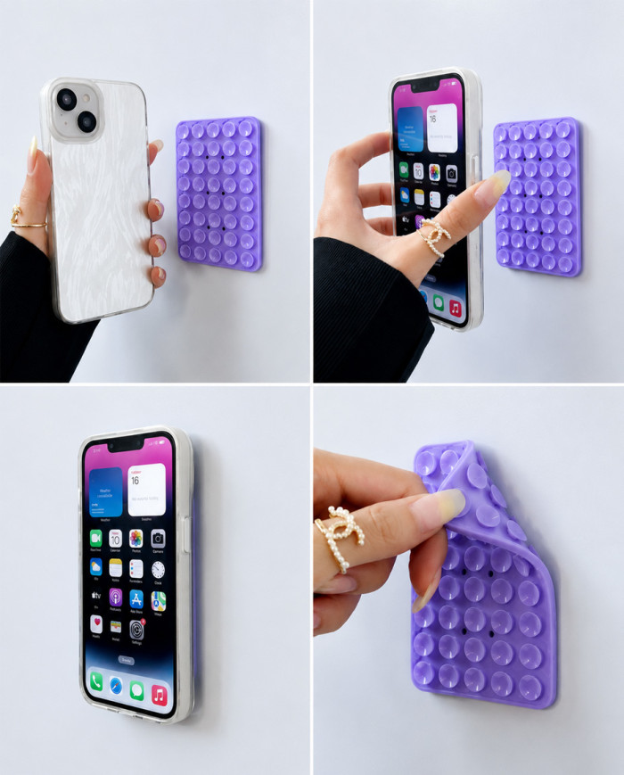 Silicone Suction Phone Case Mount | Double Sided Phone Suction Case | Anti Slip Strong Grip Sticky Stand for Smartphone | Reusable Silicone Phone Suction Case | Hands Free Phone Accessories Holder for TikTok, Youtube Reel, Selfies and Videos (Multicolor)