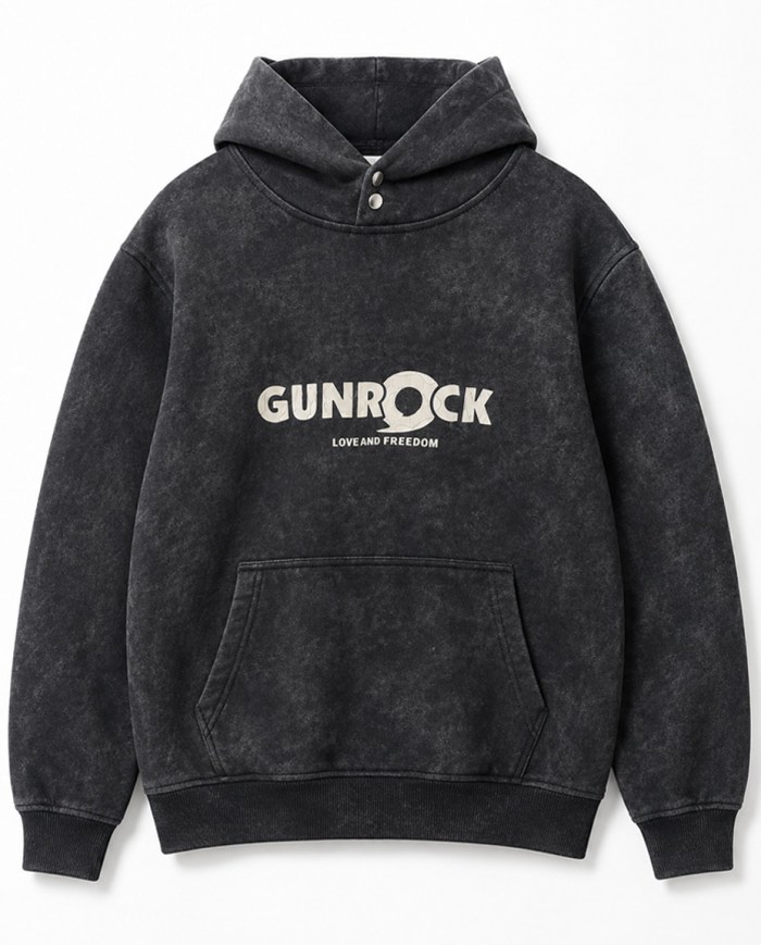 Gunrock Vintage Acid Wash Oversized Hooded Sweatshirt