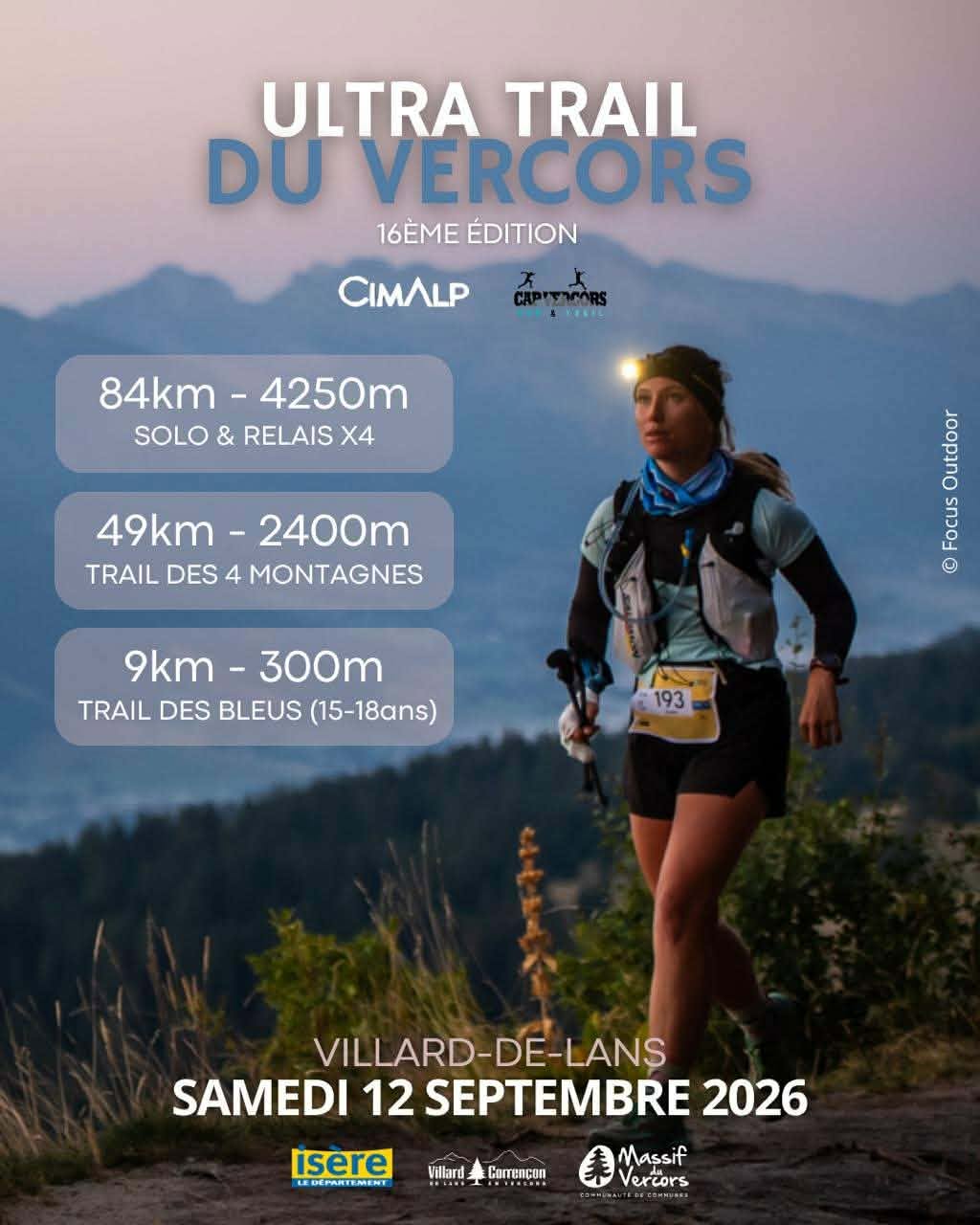 Ultra Trail du Vercors — samedi 12 septembre 2026, Villard-de-Lans