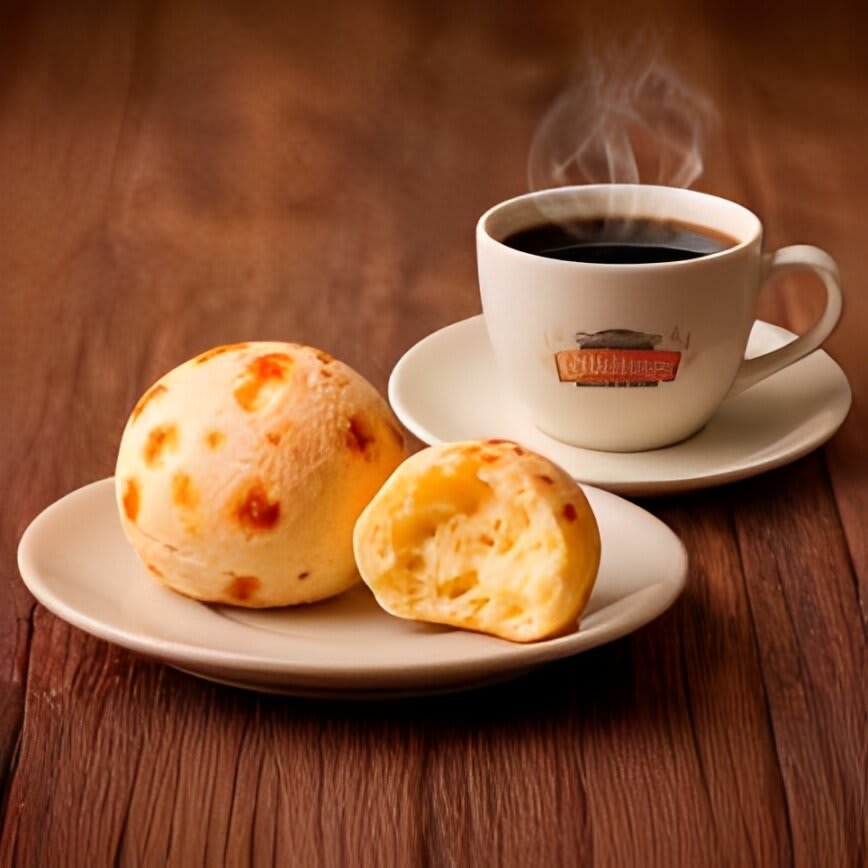 Pão de queijo com café