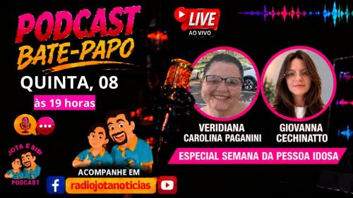 Podcast Bate-Papo com Jota e Sisi recebe Veridiana e Giovanna para falar sobre os cuidados com a pessoa idosa
