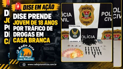 DISE prende jovem de 18 anos por tráfico de drogas, em Casa Branca