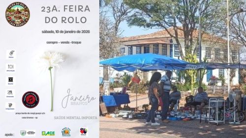 Janeiro Branco e bem-estar: Feira do Rolo movimenta a Praça da Matriz neste sábado em Casa Branca