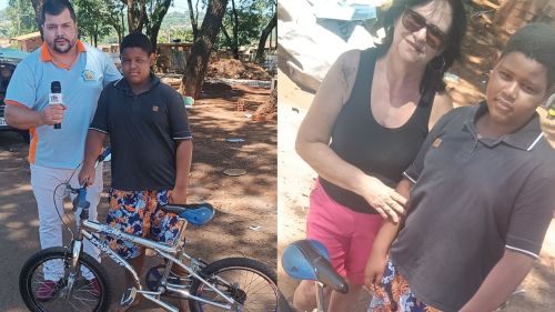Garoto realiza sonho da bicicleta com ajuda da Rádio Jota Notícias e da solidariedade de Casa Branca