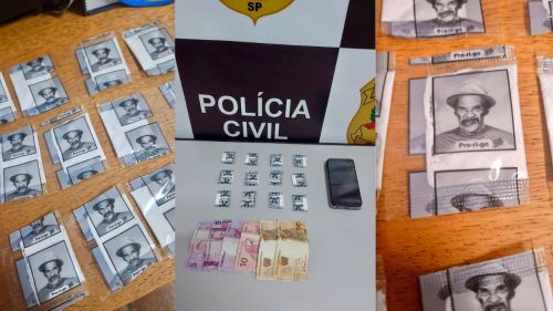 Polícia Civil e PM apreendem cocaína embalada com a imagem do Seu Madruga durante operação em Santa Cruz das Palmeiras