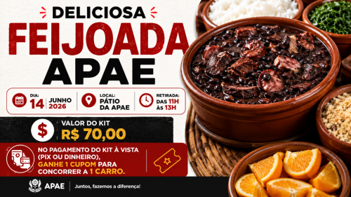 FEIJOADA: APAE promove tradicional feijoada beneficente neste domingo