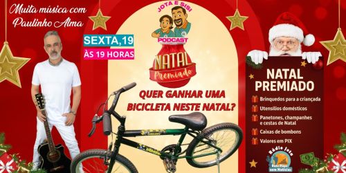 Rádio Jota Notícias sorteia linda bicicleta e cestas natalinas no Natal Premiado nesta sexta-feira